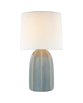 Melanie Large Table Lamp in Sky Gray with Linen Shade